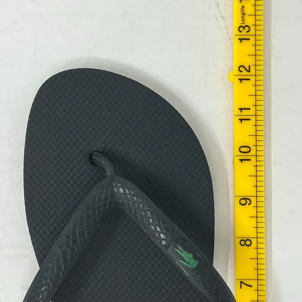 Lacoste Flip Flop Beach Sandals Black with Logo Men's US Size 12 VTG NEW